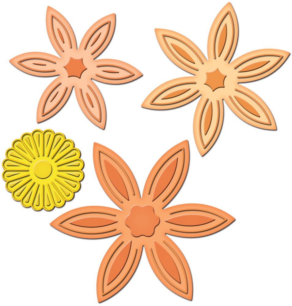 Шаблони за изрязване Spellbinders - Цветя Шаблони за изрязване Spellbinders - Цветя - 4 броя -