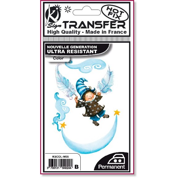 Трансферна декорация за текстил Ki-Sign - Луна Трансферна декорация за текстил Ki-Sign - Луна - 8 x 11 cm от серията Hot Fix -