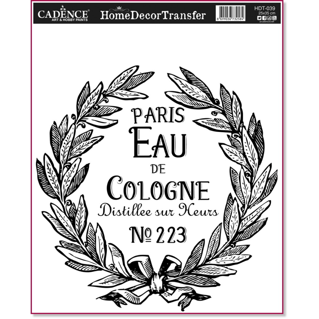 ���������� ��������� CADENCE Paris Eau de Cologne - 25 x 35 cm �� ������� Home Decor - 