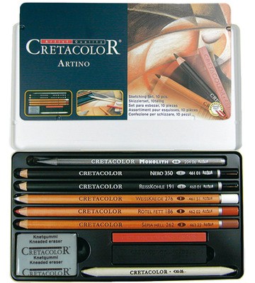 Комплект за скици Cretacolor Artino - 10 части - 