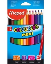 Цветни моливи Maped Maxi Цветни моливи Maped Maxi - 12 цвята от серията Color' Peps -