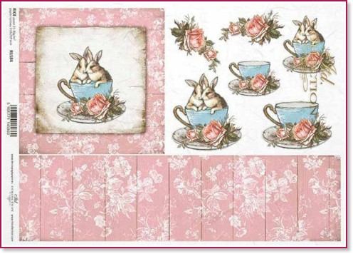 Декупажна хартия ITD Collection - Великденски зайци Декупажна хартия ITD Collection - Великденски зайци - A4 -