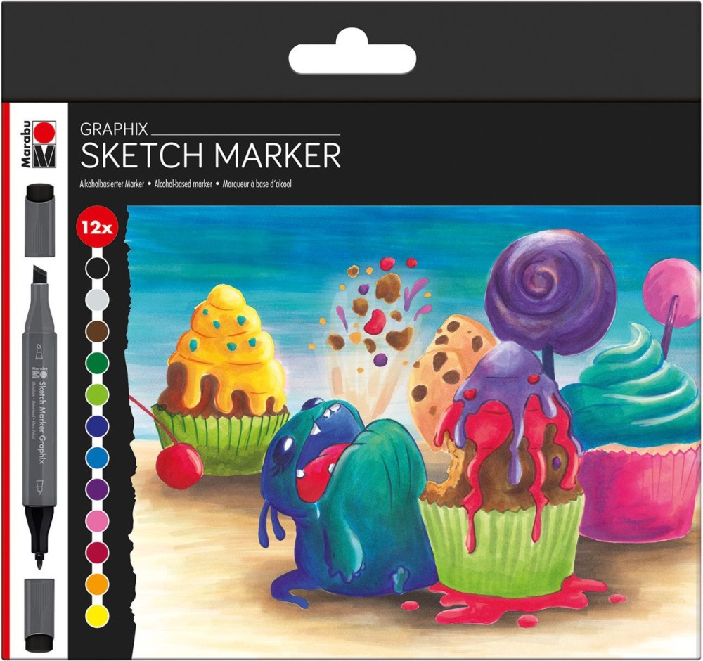 �������� ������� Marabu Sketch Sugarholic - 12 ����� �� ������� Graphix - 