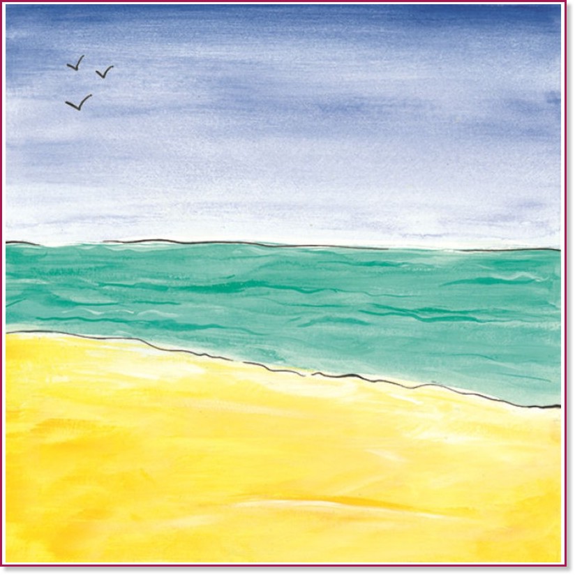 Хартия за скрапбукинг  - Плаж през лятото - Дизайн на Mignon Clift - 