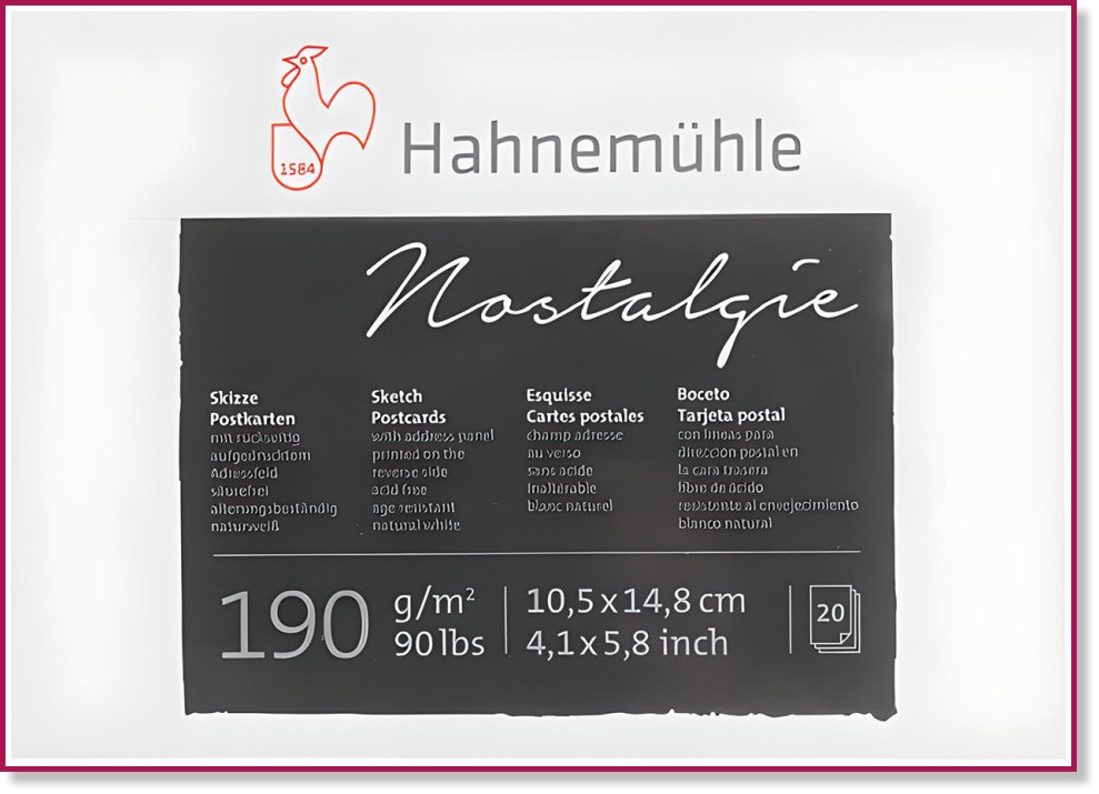    Hahnemuhle - 20 , A6, 190 g/m<sup>2</sup>   Nostalgie - 