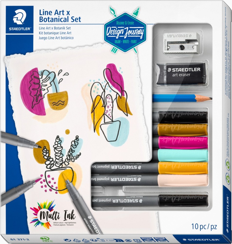 Комплект за рисуване Staedtler Art and Botanic Комплект за рисуване Staedtler Art and Botanic - 9 части от серията Design Journey -