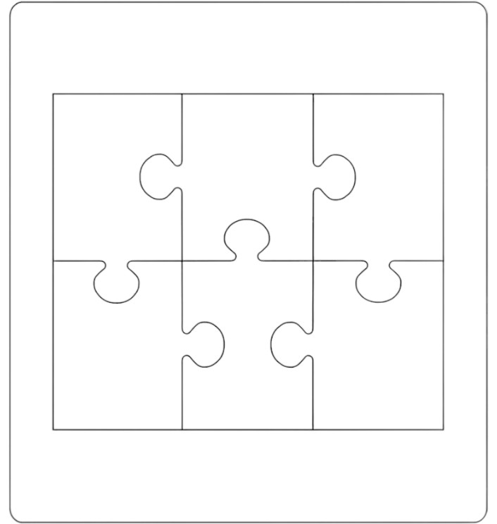 ����� �� ������ �� ��������� � ����� Sizzix Bigz Puzzle #1 - 11.4 x 10.6 cm - 