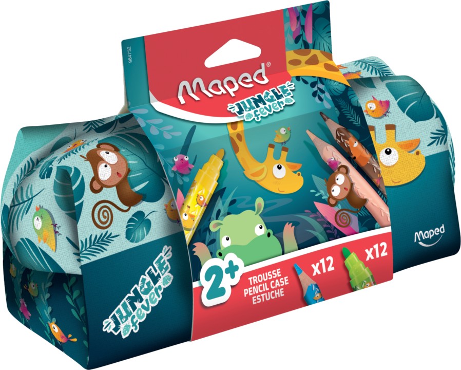 Комплект за рисуване c Maped Комплект за рисуване c Maped - 24 части в несесер от серията Jungle Fever -