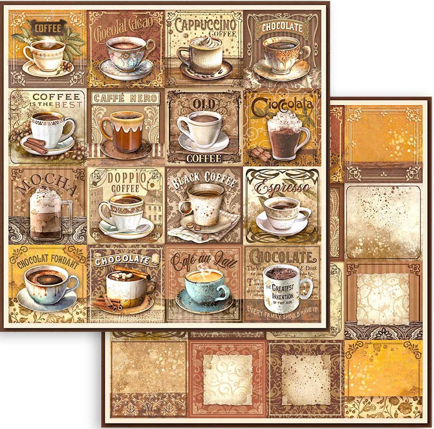    Stamperia -   - 30.5 x 30.5 cm   Coffee and chocolate - 