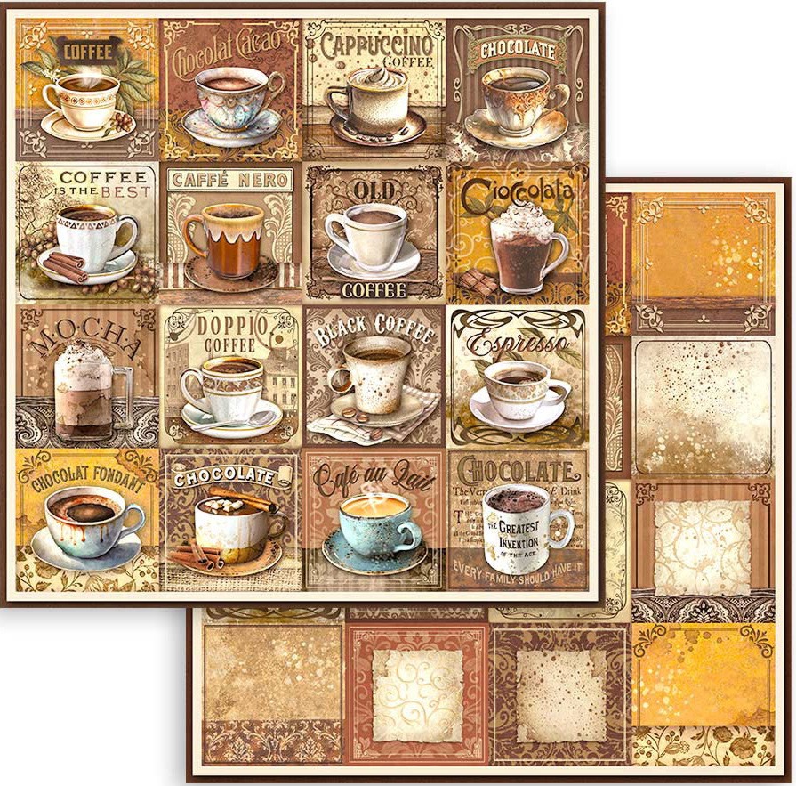    Stamperia -   - 30.5 x 30.5 cm   Coffee and chocolate - 