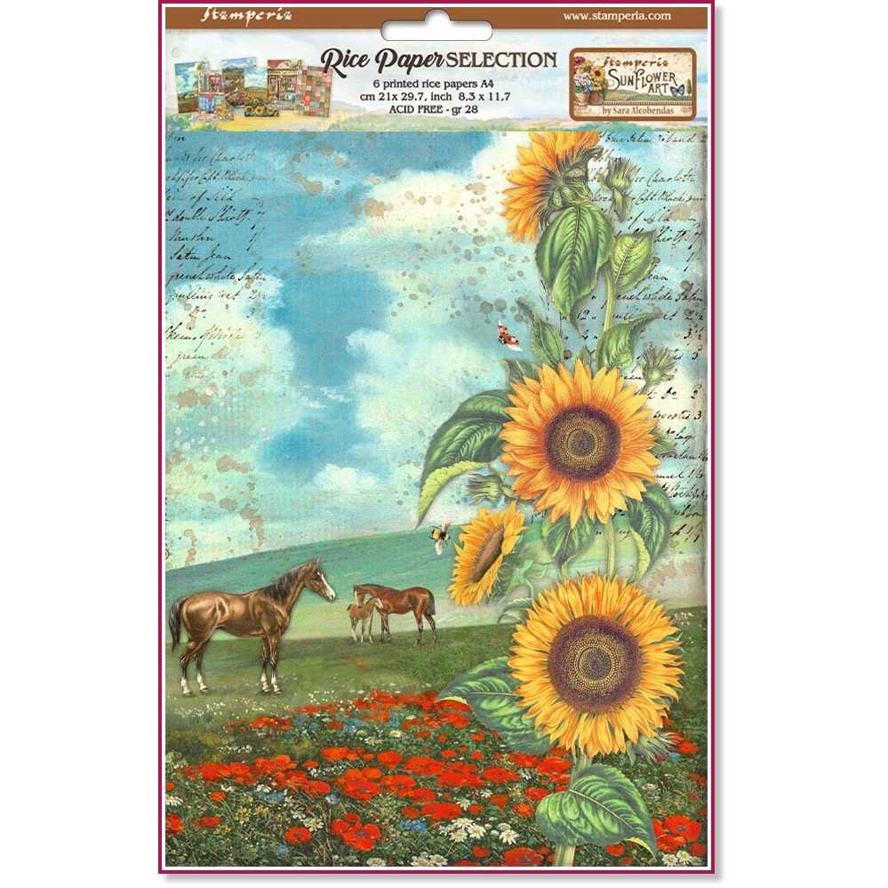   Stamperia -  - 6 , A4   Sunflower Art - 