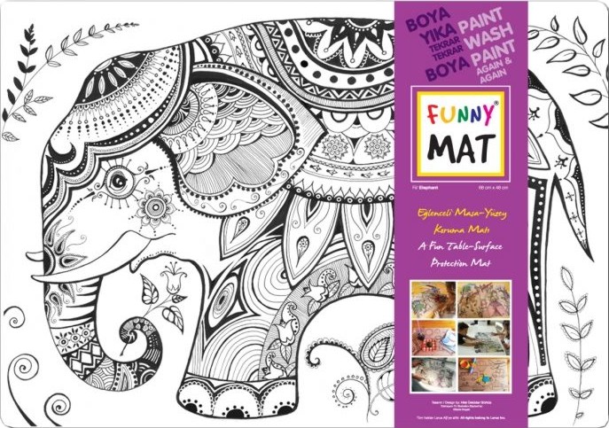 Подложка за бюро за оцветяване Funny Mat - Слон Подложка за бюро за оцветяване Funny Mat - Слон - 68 x 48 cm -