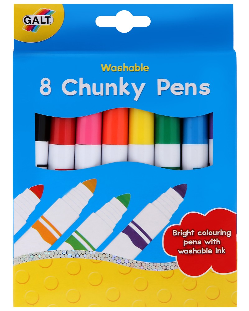 Миещи се флумастери Galt Chunky Pens Миещи се флумастери Galt Chunky Pens - 8 цвята -