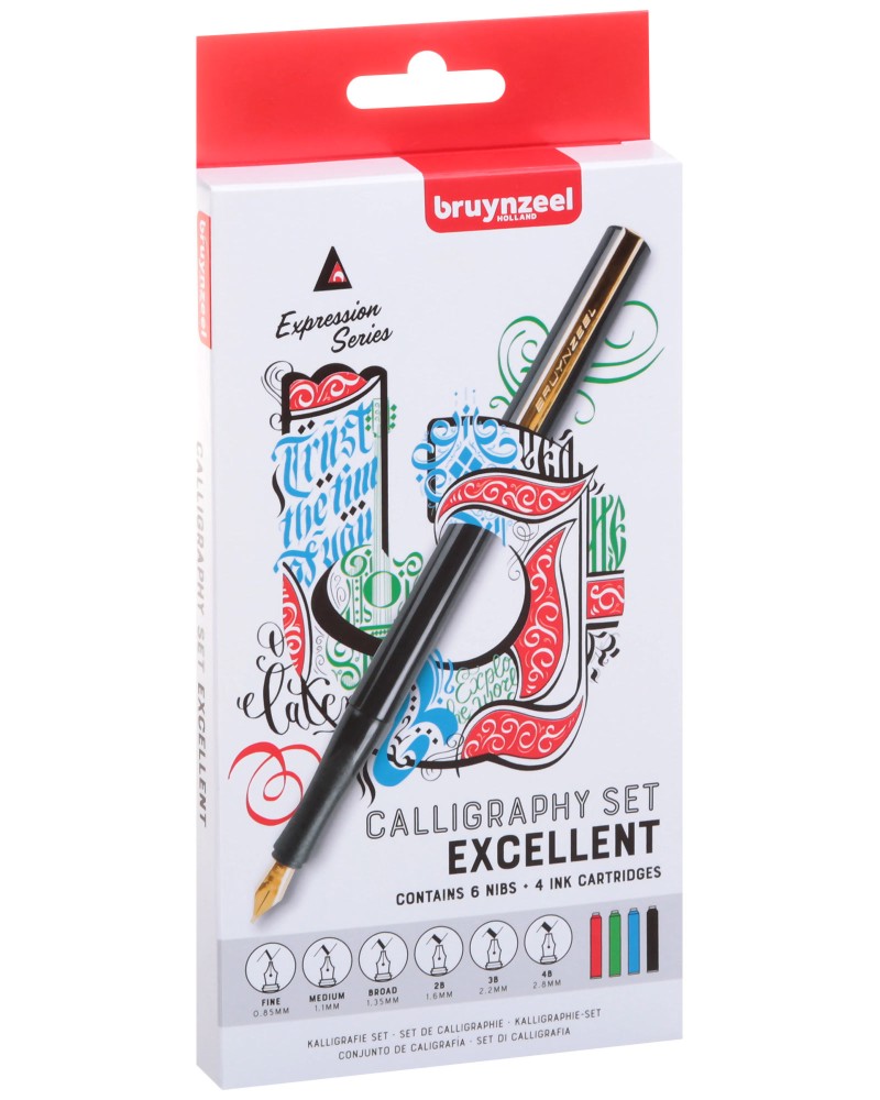 Комплект за калиграфия Bruynzeel Комплект за калиграфия Bruynzeel - 14 части -