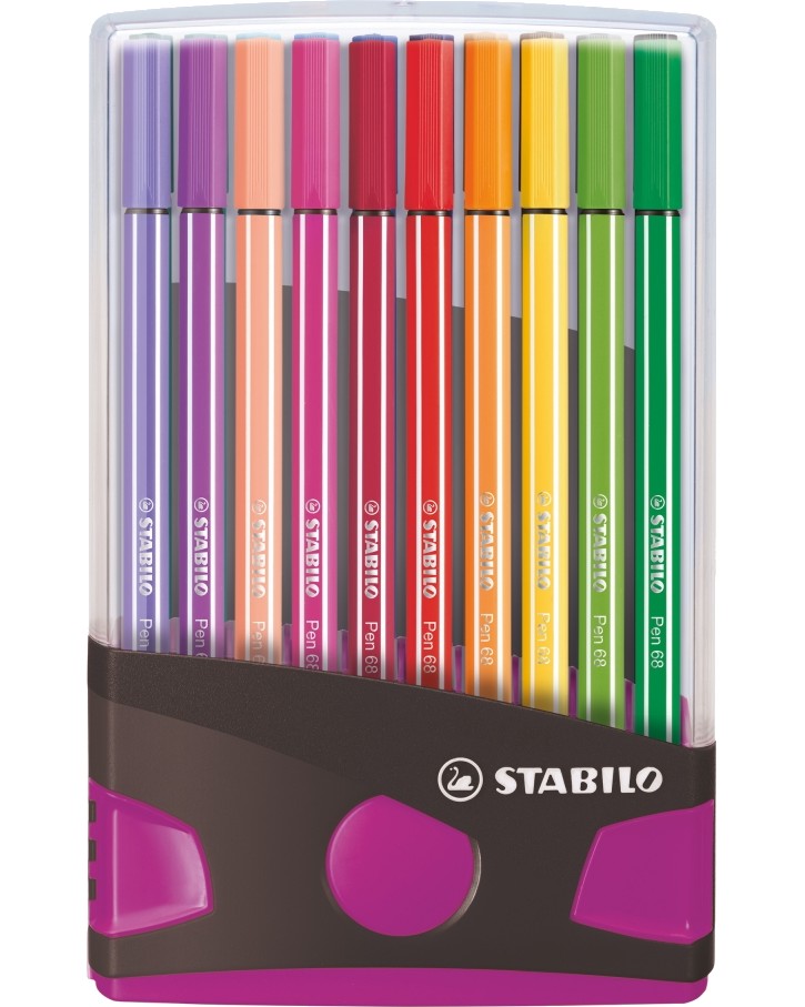Флумастери Stabilo Pen 68 Color Parade Флумастери Stabilo Pen 68 Color Parade - 20 цвята в пластмасова кутия -