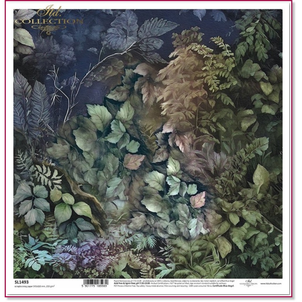 Хартия за скрапбукинг ITD Collection - Растения Хартия за скрапбукинг ITD Collection - Растения - 31 x 32 cm -