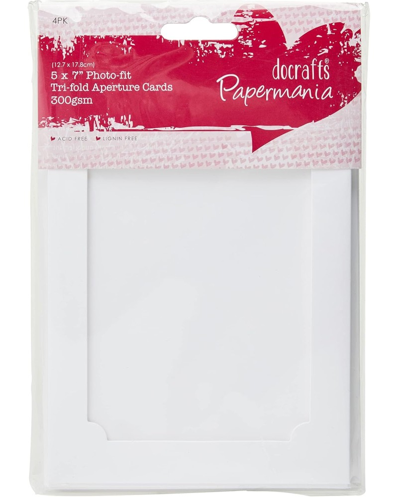 Картончета за картички Docrafts - Бели Картончета за картички Docrafts - Бели - 4 броя c пликове от серията Papermania -