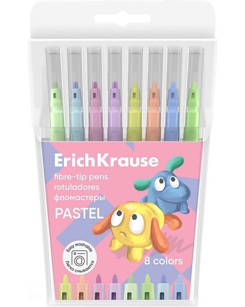 Флумастери Erich Krause Pastel Флумастери Erich Krause Pastel - 8 цвята от серията Jolly Friends -