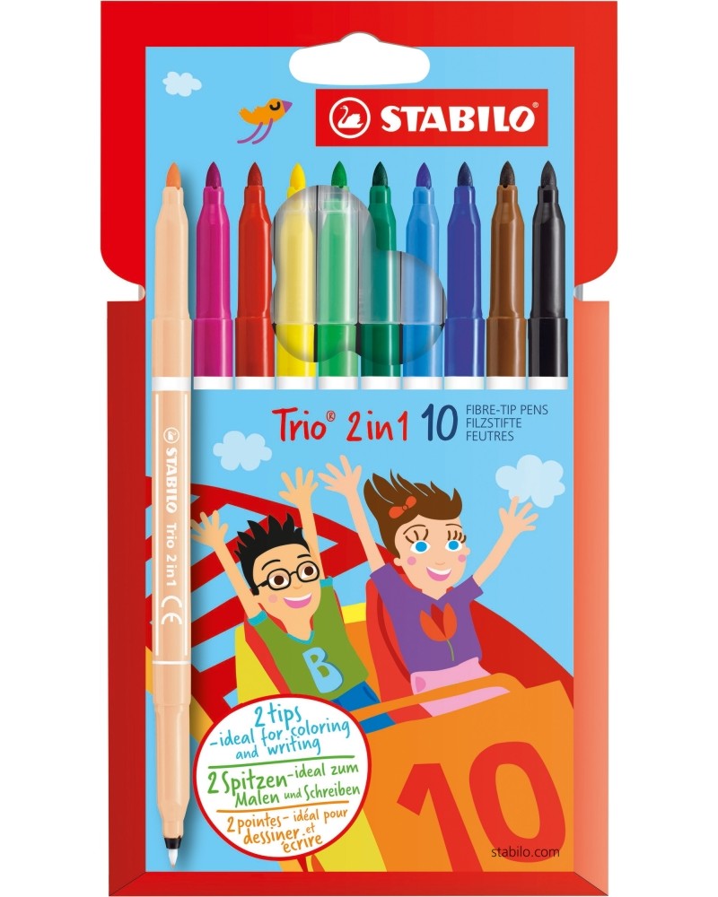 �������� ���������� Stabilo Trio 2 in 1 - 10 ����� - 
