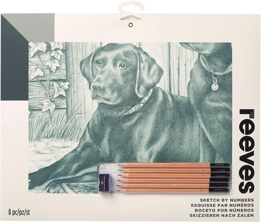 Рисуване по номера с графитни моливи Reeves - Лабрадор Рисуване по номера с графитни моливи Reeves - Лабрадор - 40 x 30 cm -