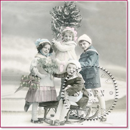 Салфетки за декупаж Sagen Vintage - Деца с шейна Салфетки за декупаж Sagen Vintage - Деца с шейна - 20 броя -