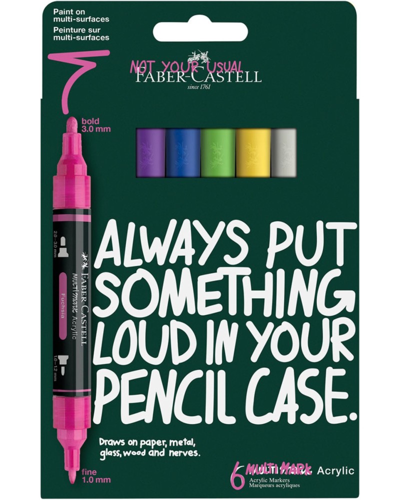 ���������� ������� ������� Faber-Castell Vibrant - 6 ����� �� ������� Multimark - 