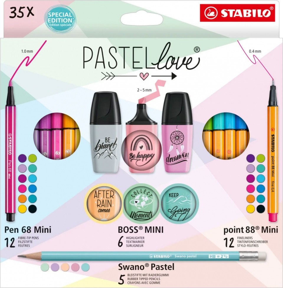 Комплект за рисуване Stabilo Комплект за рисуване Stabilo - 35 части от серията Pastellove -
