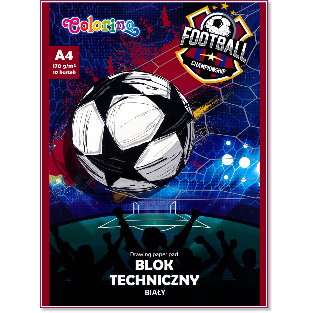 ���� �� �������� Colorino Kids - ������ - 10 �����, A4 �� ������� Football - �������
