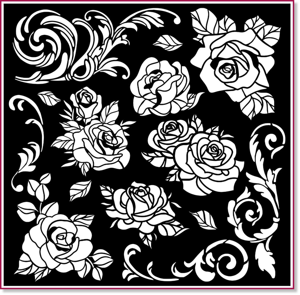 Шаблон Stamperia Шаблон Stamperia - 18 x 18 cm от колекцията Shabby Rose -