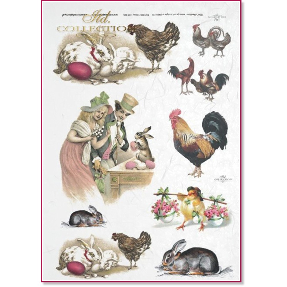 Декупажна хартия ITD Collection - Великден Декупажна хартия ITD Collection - Великден - A4 -