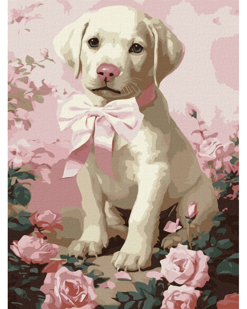 Рисуване по номера Ideyka - Пухкав подарък Рисуване по номера Ideyka - Пухкав подарък - 30 x 40 cm -