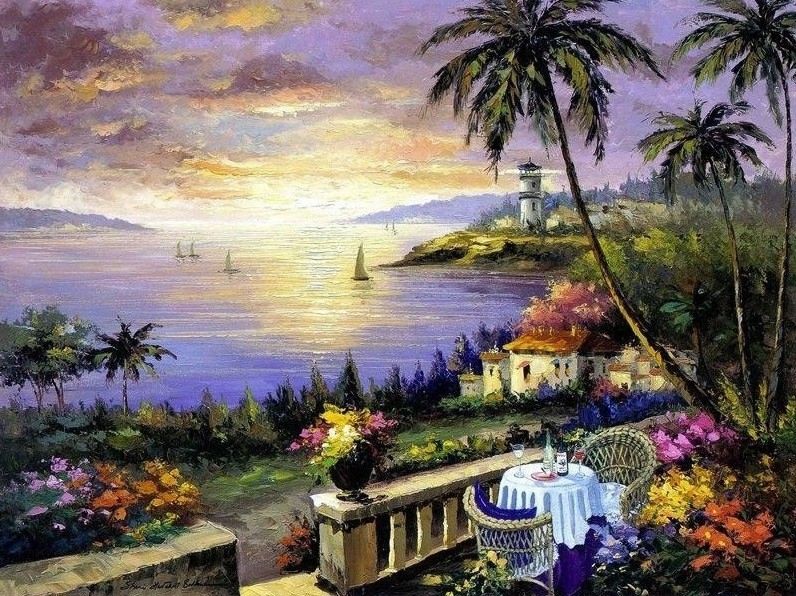 Рисуване по номера - Морски залез - store.bg