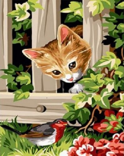 Рисуване по номера Котенце в градина Art Hobby - store.bg