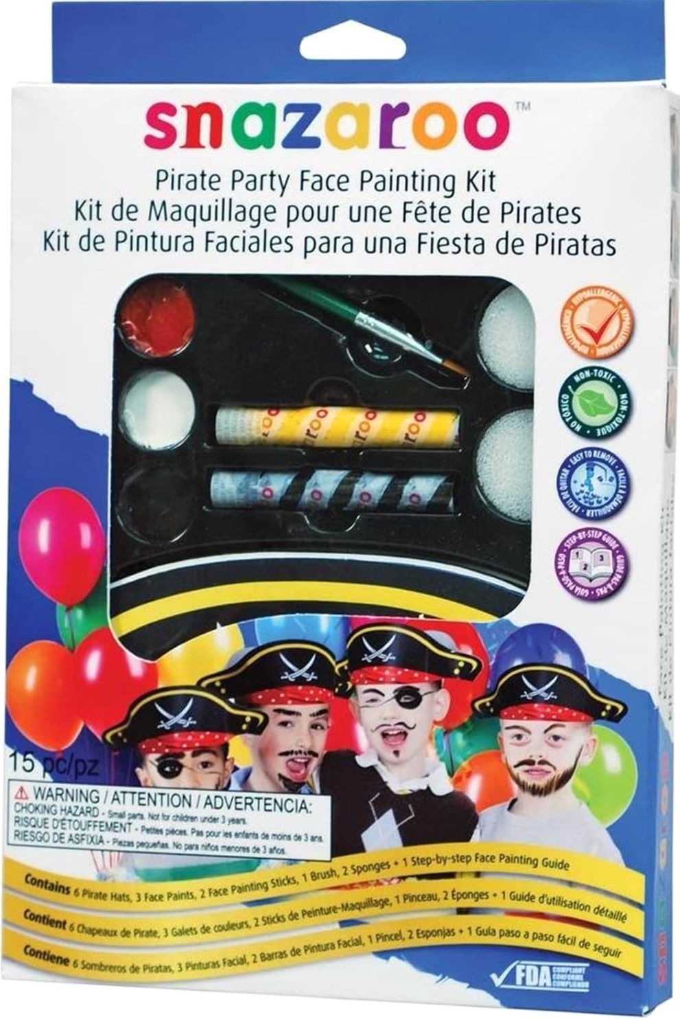 Бои за рисуване върху лице Snazaroo Pirate Party - store.bg