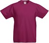 Детска тениска Fruit of the Loom - Burgundy - 100% памук, от колекцията Kids Valueweight -