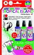 Спрей бои за текстил Marabu Tropical Island - 3 цвята x 100 ml и контур -