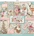 Хартии за скрапбукинг Stamperia - Коледни мотиви - 10 листа, 30.5 x 30.5 cm от колекцията Pink Christmas -