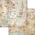 Хартия за скрапбукинг Stamperia - Лице и цветя - 30.5 x 30.5 cm от колекцията Imagine -