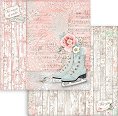 Хартия за скрапбукинг Stamperia - Кънки за лед - 30.5 x 30.5 cm от колекцията Sweet winter -