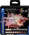 Маркери с връх тип четка Staedtler Pigment Arts 371 Portrait Colours - 12 цвята -