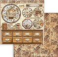 Хартия за скрапбукинг Stamperia - Часовници - 30.5 x 30.5 cm от колекцията Coffee and chocolate -