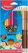 Цветни моливи Maped World - 12 цвята и 3 двустранни молива от серията Color' Peps -