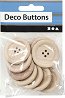 Декоративни дървени копчета Creativ - 10 броя, ∅ 3.5 cm -