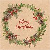 Салфетки за декупаж Ambiente - Коледен венец - 20 броя, 33 x 33 cm -