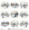 Хартия за скрапбукинг ITD Collection - Ледена пързалка - 31 x 32 cm -