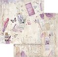 Хартия за скрапбукинг Stamperia - Писалка и мастилница - 30.5 x 30.5 cm от колекцията Lavender -