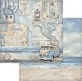 Картон за скрапбукинг Stamperia - Пътуване - 30.5 x 30.5 cm от колекцията Silent sea -