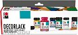 Гланцови акрилни бои Marabu Decorlack - 6 цвята x 15 ml с четка -
