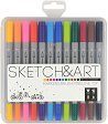 Двувърхи маркери Bruno Visconti Sketch and Art - 12 или 24 цвята в кутия -