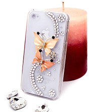 Калъф за iPhone 4/4S - Дизайн "Оранжеви пеперуди" - продукт